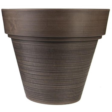 GRILLTOWN 12 in. Elegant Carved Finish Look Planter, Chocolate GR2527789